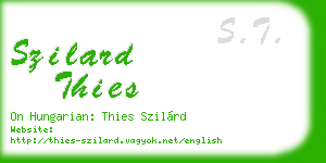 szilard thies business card